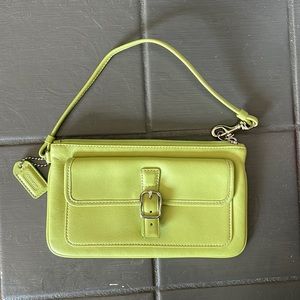 Coach Wristlet in soft Lime Green.